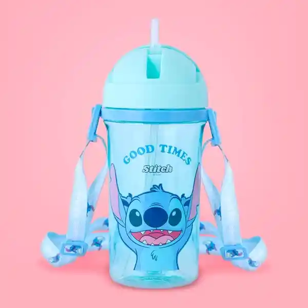 Vaso Pitillo y Correa Hombro Serie Disney Stitch 400 mL Miniso