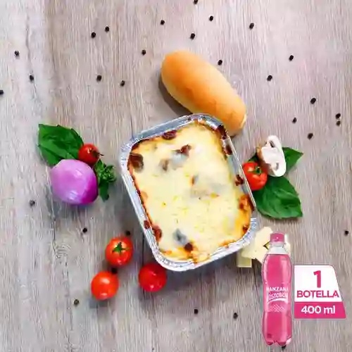 Combo Lasagna Carne + Postobón Manzana 400 ml