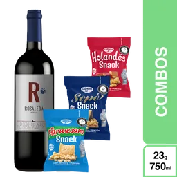 Combo 1 Rosaleda Vino Tinto Merlot + Parmesano + Holandes + Sopo