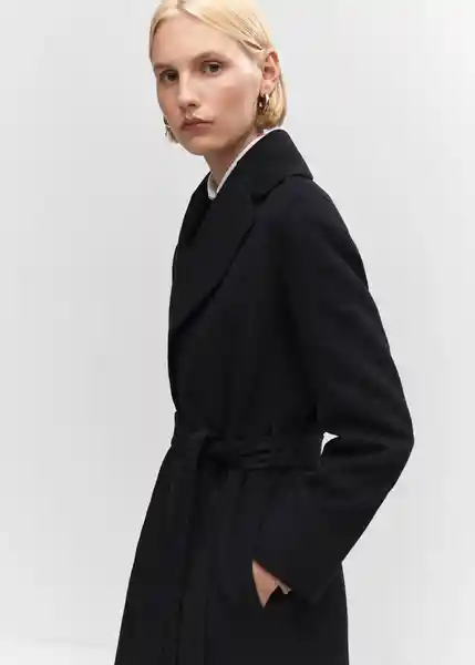 Abrigo Classic Negro Talla 18 Mujer Mango