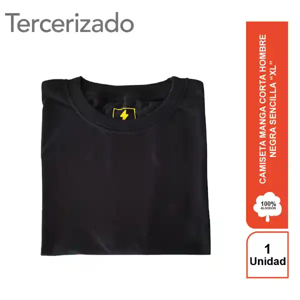 Rayito Camiseta Hombre Negra Básica XL