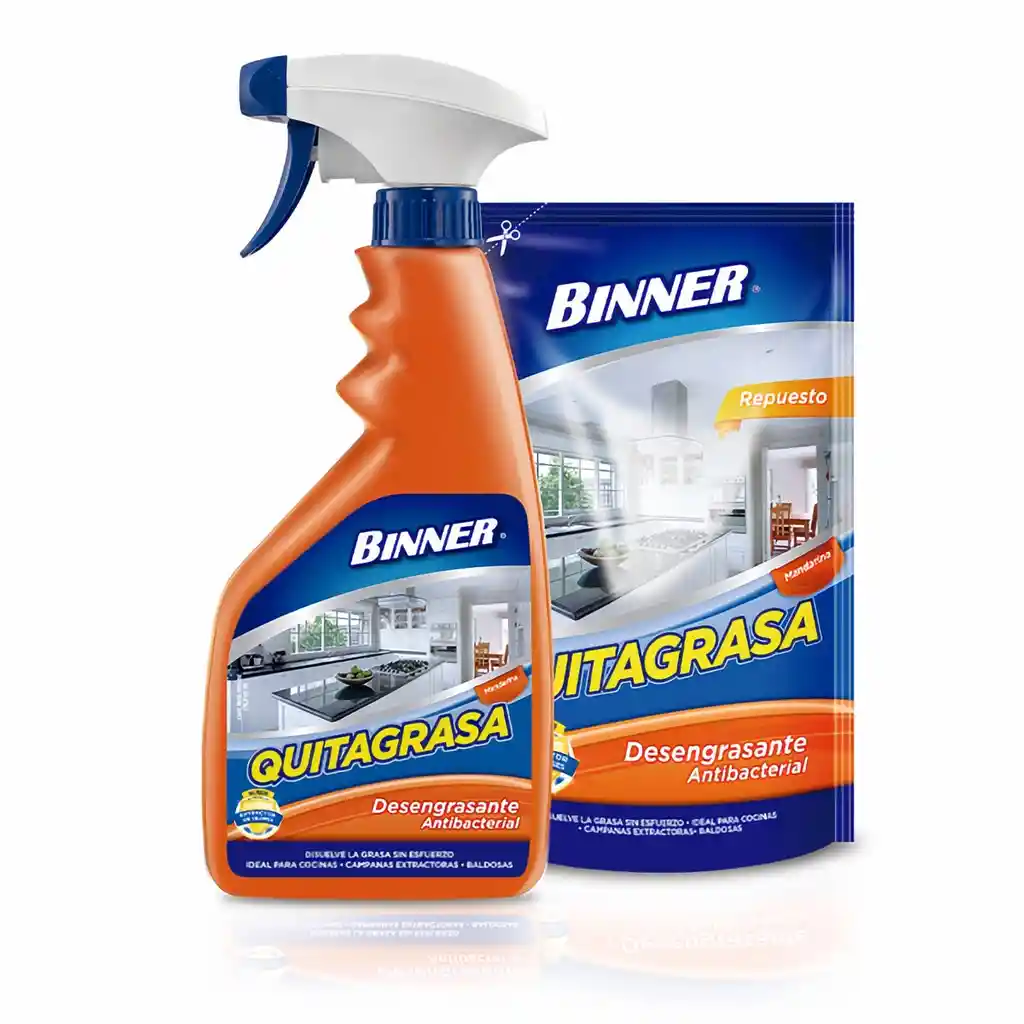 Binner Limpiador Quita Grasa Antibacterial más Respuesto