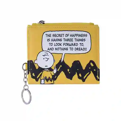 Billetera Charlie Brown Snoopy Colorful Life Amarillo Miniso
