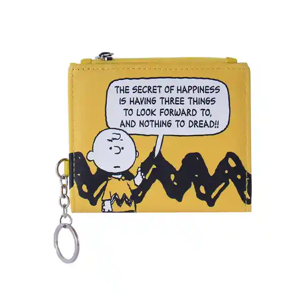 Billetera Charlie Brown Snoopy Colorful Life Amarillo Miniso