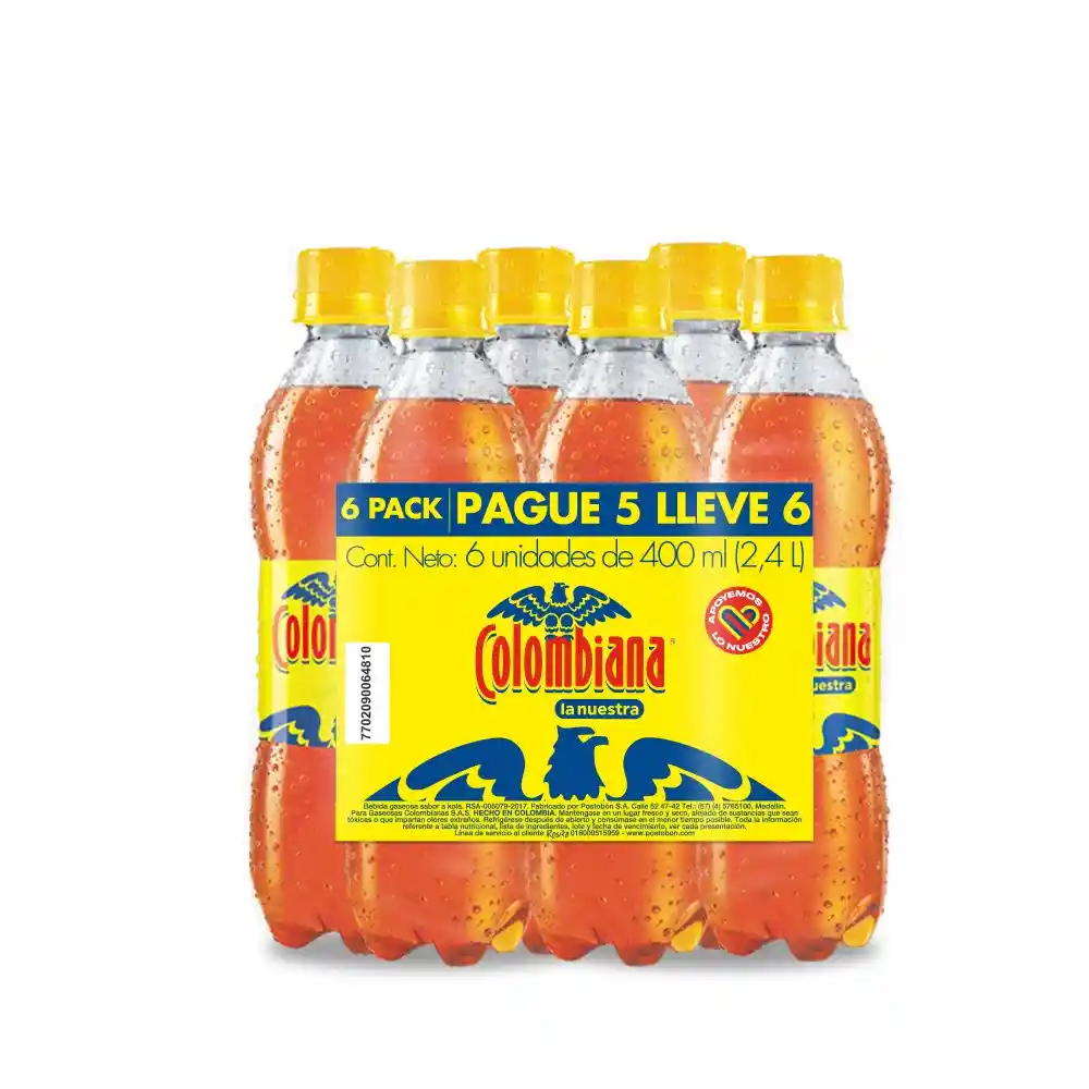 Gaseosa Colombiana 6 Pack Pet x 400 mL