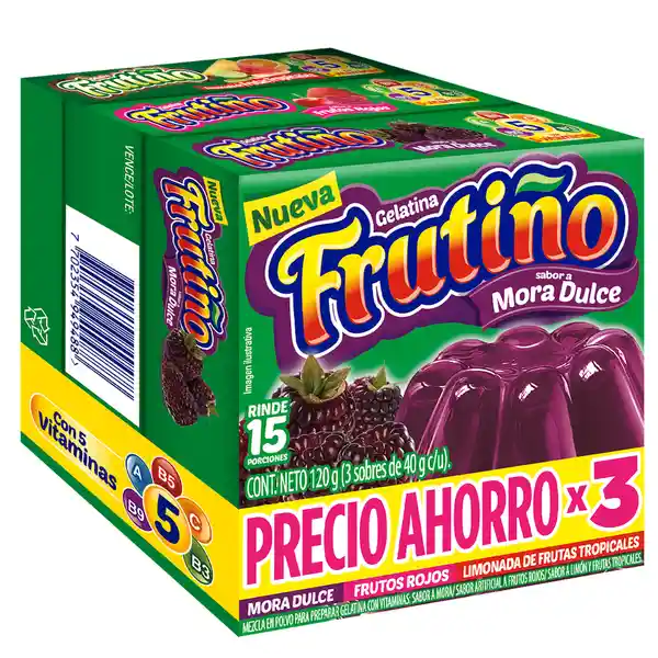 Frutiño Gelatina en Polvo Sabores Surtidos