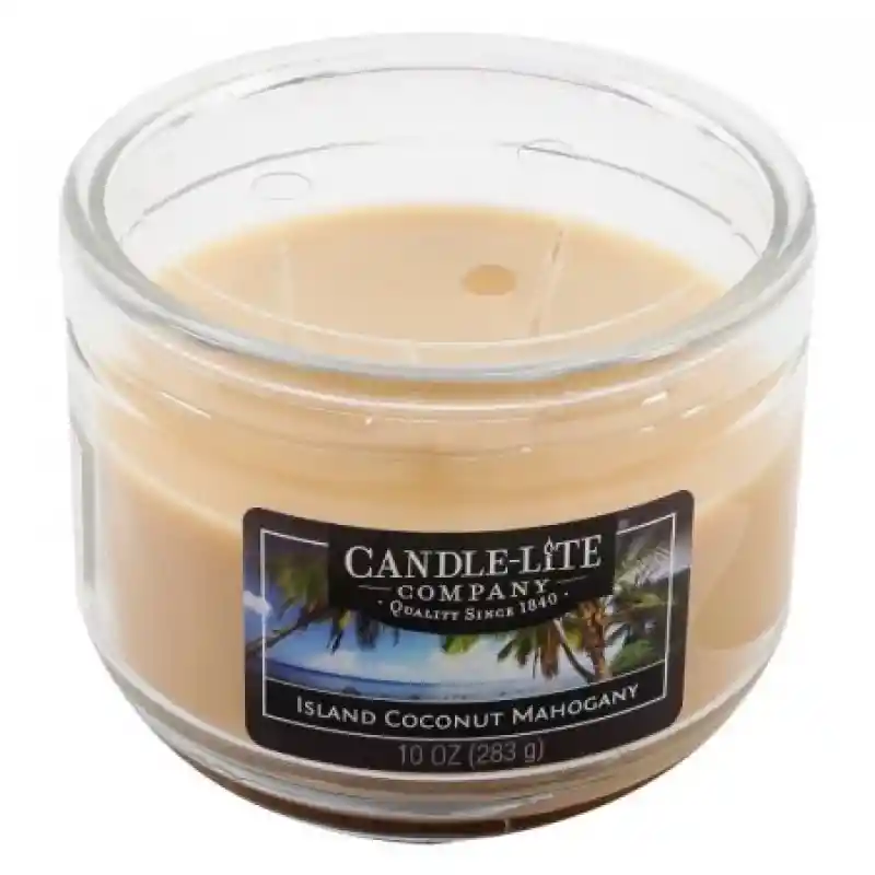 Candle Lite Marca . Modelo Island Coconut Mahony. 10 Oz. Sku 076001388515