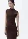 Vestido Curra Marrón Talla S Mujer Mango