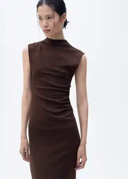Vestido Curra Marrón Talla S Mujer Mango