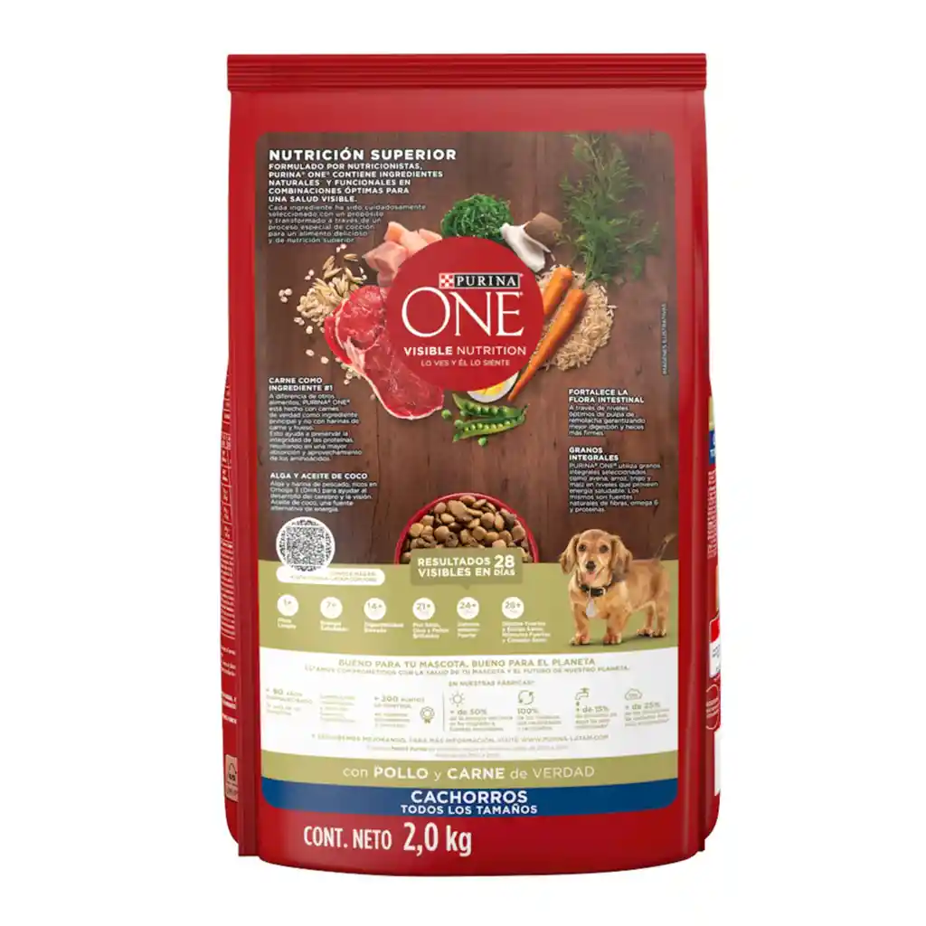 Comida para perro Purina One cachorros todos los tamaños Pollo y Carne X 2kg