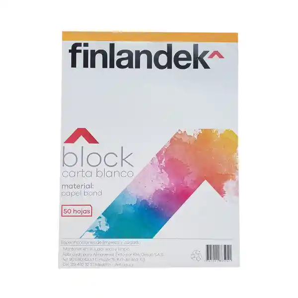 Finlandek Block Tamaño Carta Colores Surtidos