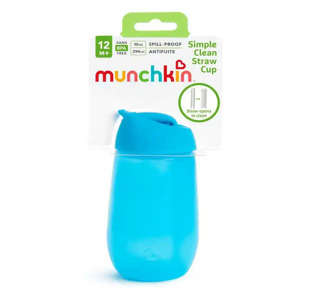 Vaso Pitillo Simple Clean Azul Munchkin B21414