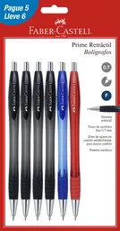 Faber Castell Caja De Bolígrafo Retráctil Negro/Rojo/Azul