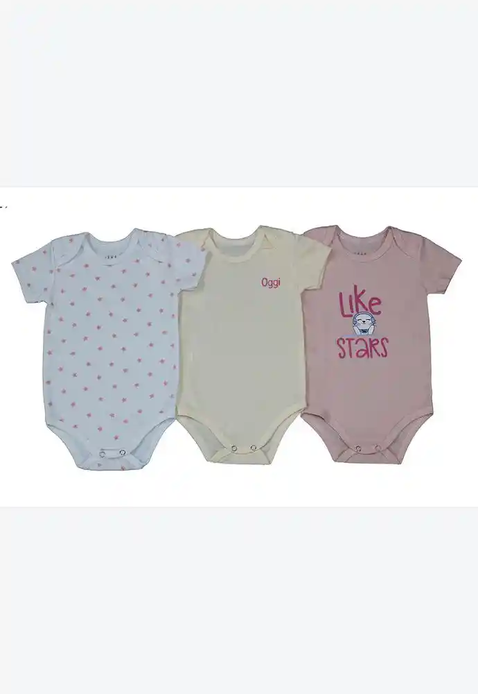 Set X 3 Bodys Rib Beba 0-3-palo Rosa