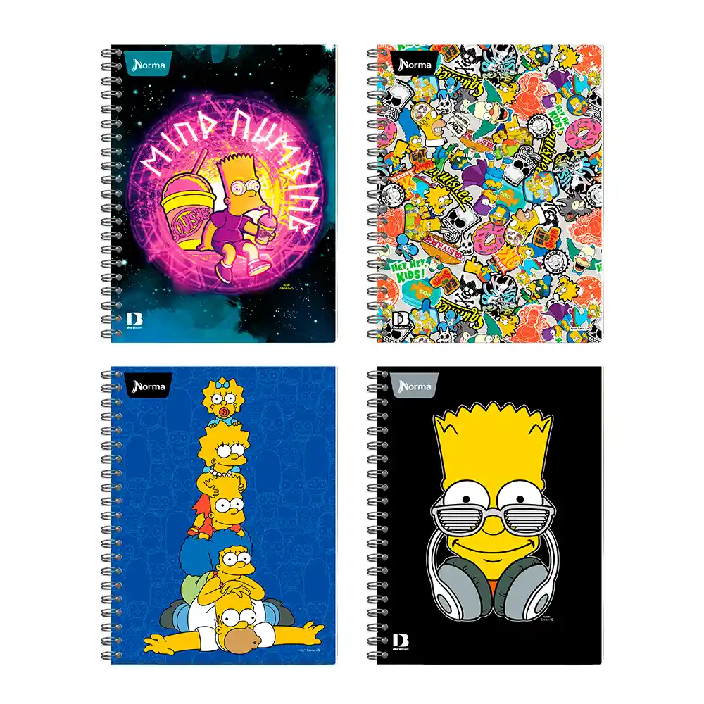 Norma Cuaderno Durabook Simpsons Grande Cuadriculado