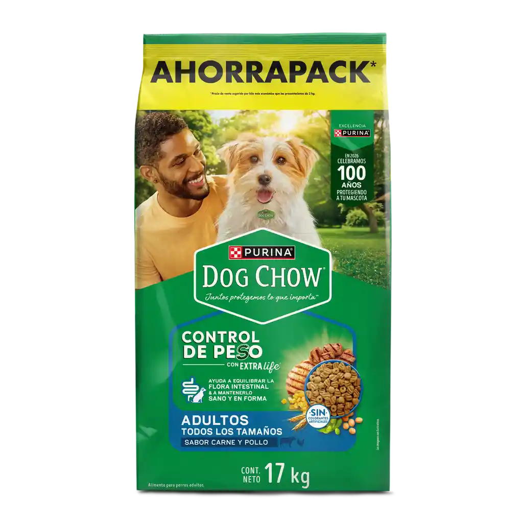 Comida para perro Dog Chow control de peso ahorrapack x 17 kg