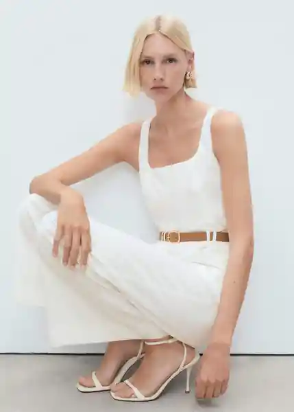 Enterizo Mono Lionela Offwhite Talla M Mujer Mango