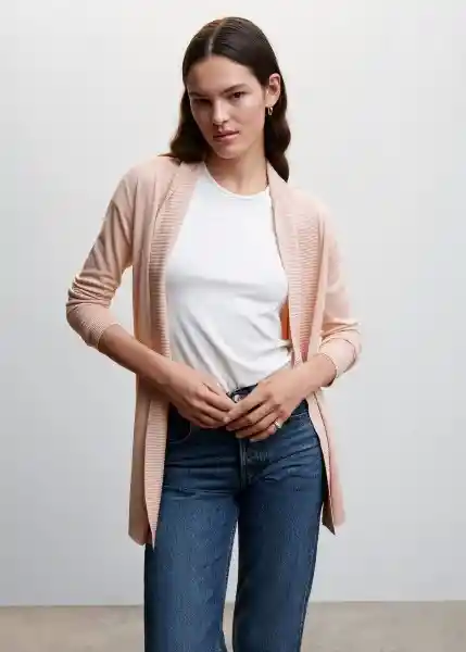 Cardigan Alma-W Rosa Pastel Talla L Mujer Mango