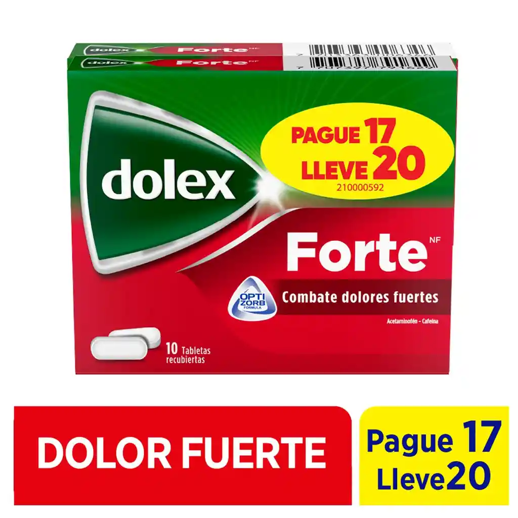 Dolex Forte Acetaminofen/cafeina 500/65 Mg Tabl