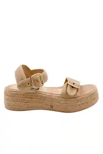 Spadrilla Plataforma Beige Shine