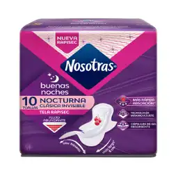 Toallas Nosotras Nocturna Clasica Invisible Alas