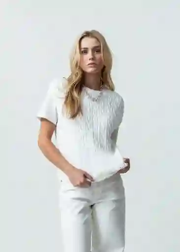 Camisa Tejido Mujer Crudo Puro Claro Talla M 582G011 Naf Naf
