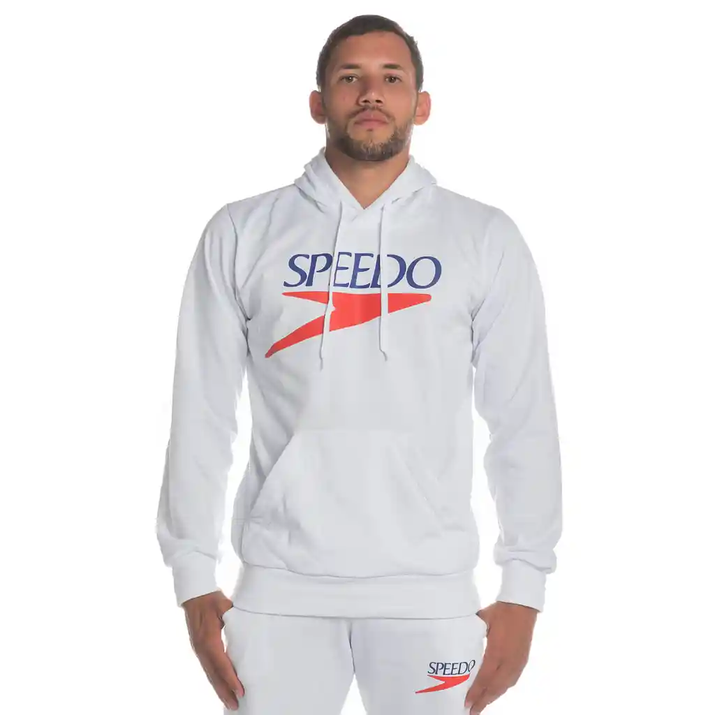 Buzo Hoodie Logo Vintage Masculino Blanco-M