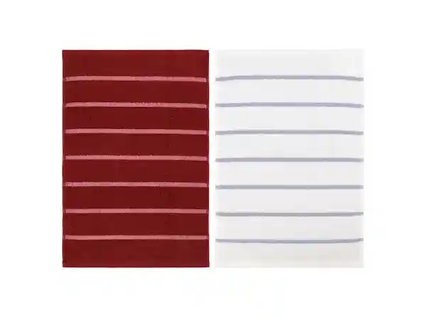 Set Paño Cocina Terry Blanco y Terracota Casaideas