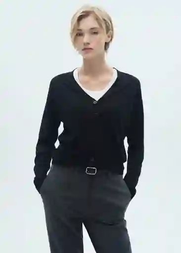 Cardigan Lucca Negro Talla M Mujer Mango