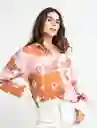 Blusa Tejido Lirios Mujer Beige Preteñido T.M 483E048 Naf Naf