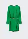 Vestido Cucuta Verde Talla L Mujer Mango