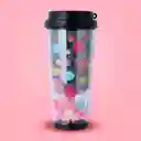 Vaso Plástico de Doble Pared Serie Dots Negro 450 mL Miniso