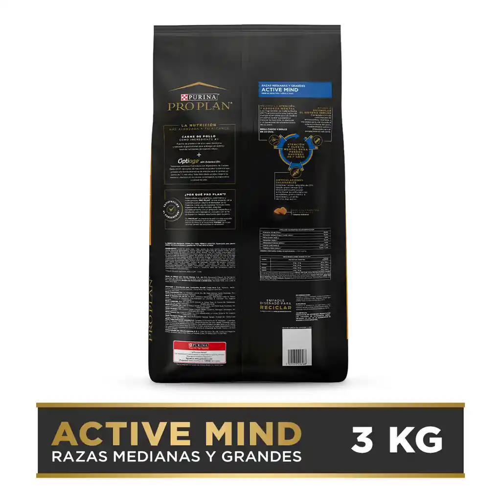 Comida para Perros adultos +7 años razas medianas Purina Pro Plan x 3 kg