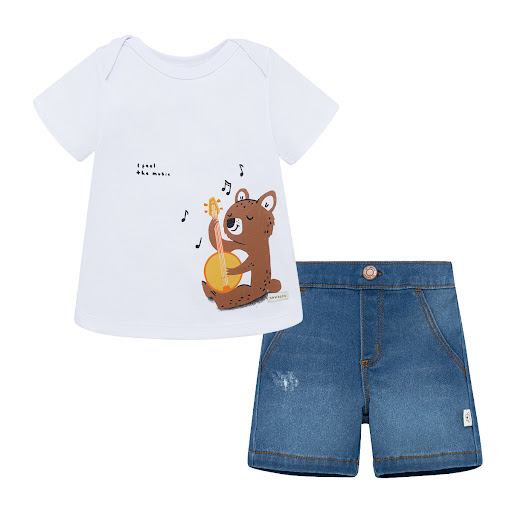 Conjunto Offcorss Denimcorto Con Bermuda Blanco Talla 3/