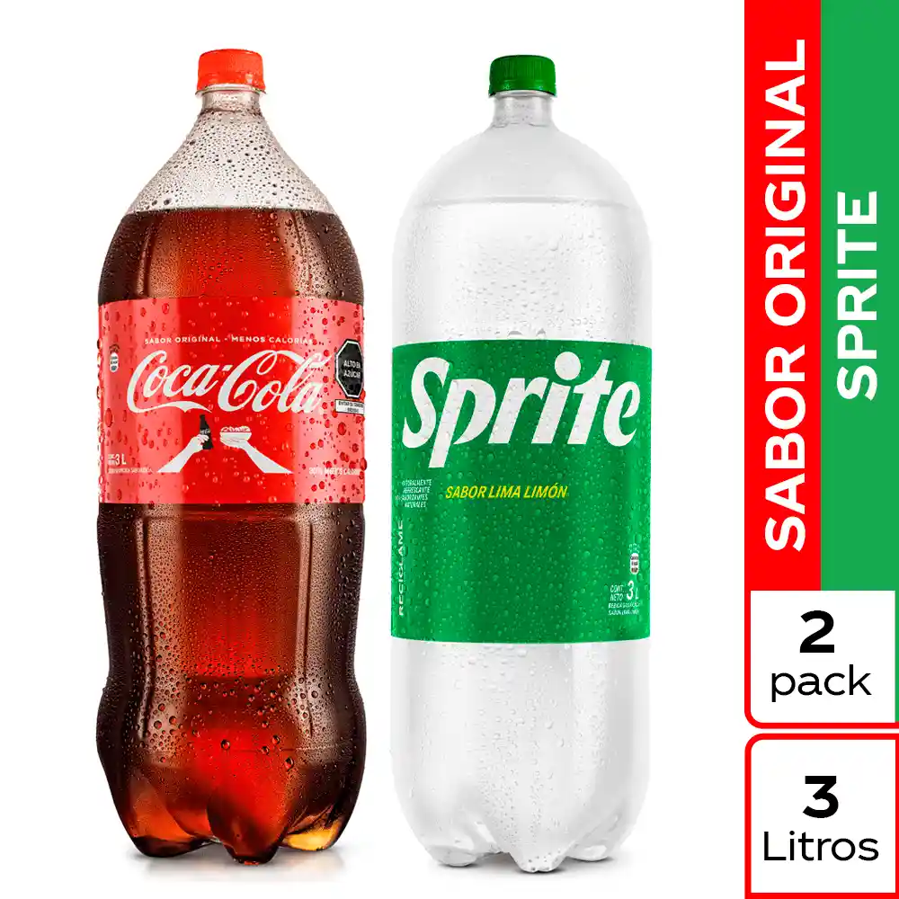 Coca-Cola Gaseosa Sabor Original + Sprite Gaseosa Sabor Lima Limón
