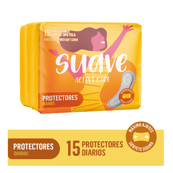 Suave Protectores Diarios Active Care sin Alas 15 und