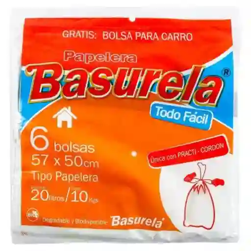 Basurela Bolsa de Basura Cordón Blanca 57 x 50