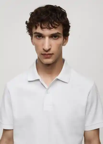 Camisa Polo Rea Blanco Talla XXL Hombre Mango