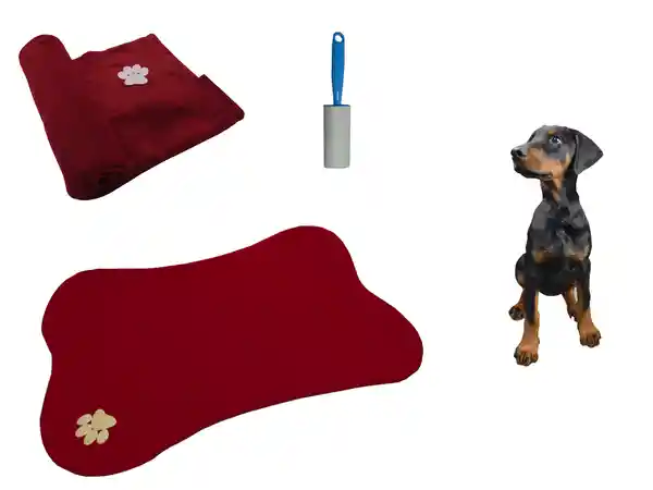 Hally Pets Set Tapete + Cobija + Quitamotas Vinotinto OT0010