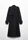 Abrigo Trench Chicago Negro Talla 27 Mujer Mango