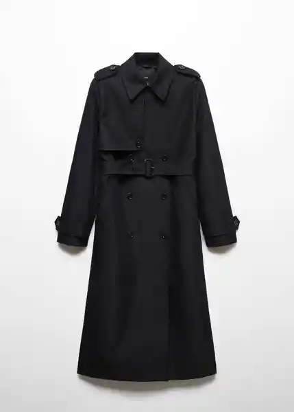 Abrigo Trench Chicago Negro Talla 27 Mujer Mango