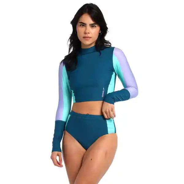 Crop Top Manga Larga Sunshine Huli Dark Teal Mujer T XL Speedo