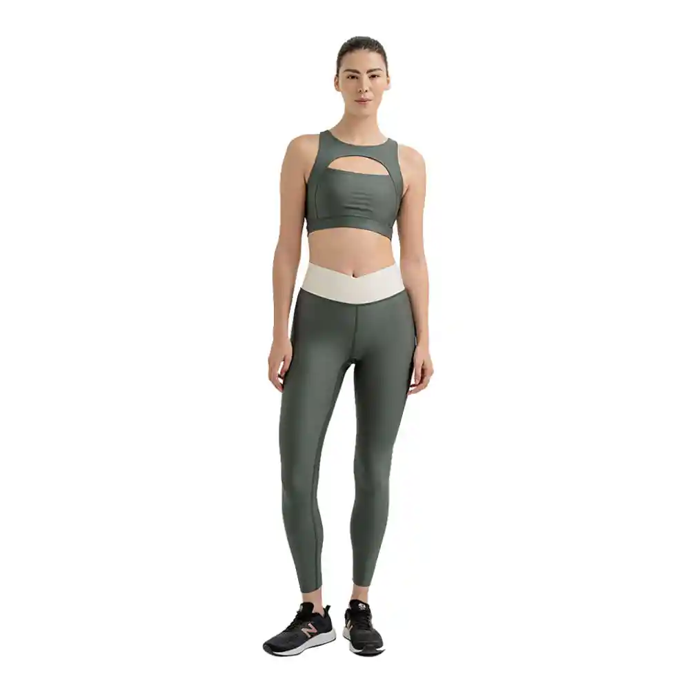Legging Con Pretina Termosellada Femenino Yaga Punto Blanco Talla M