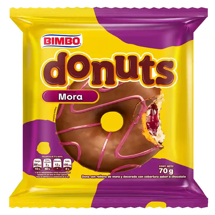 Bimbo Donuts Cubierta de Chocolate con Relleno de Mora