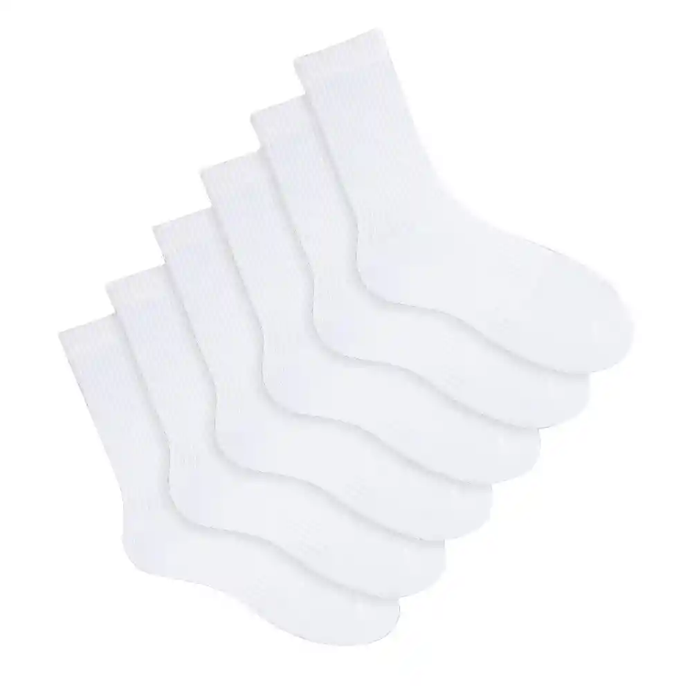 Medias Deportivas Largo Femenino New Sedicci X6 Punto Blanco