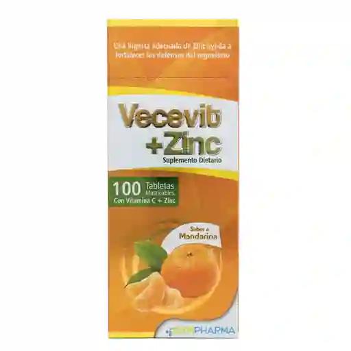 Vecevit Zinc Suplemento Dietario Sabor Mandarina