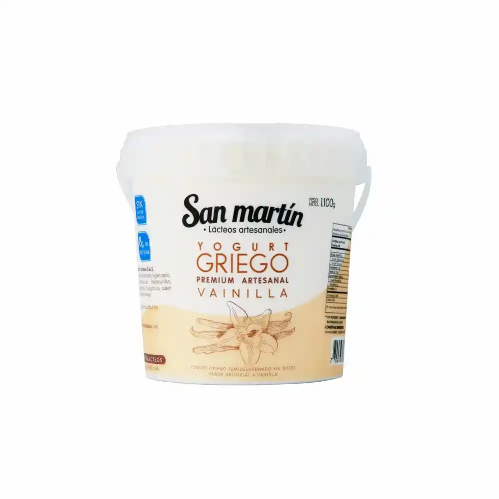 San Martin Yogurt Griego premium artesanal Sabor a Vainilla