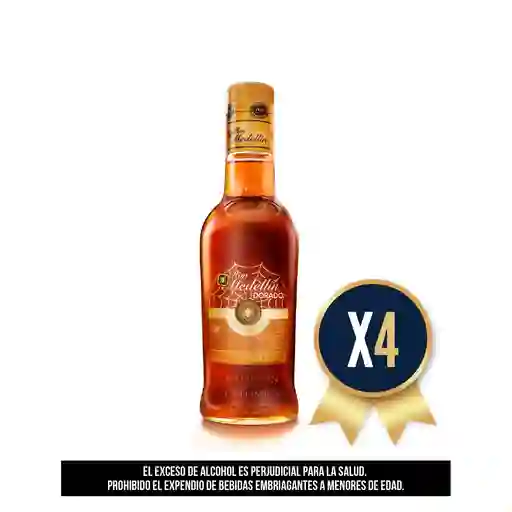 Ron Medellin Dorado 375 Ml Combo X 4