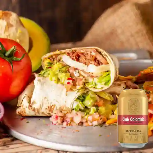 Combo Burrito Mexicano + Club col. Dorada Lta 330ml