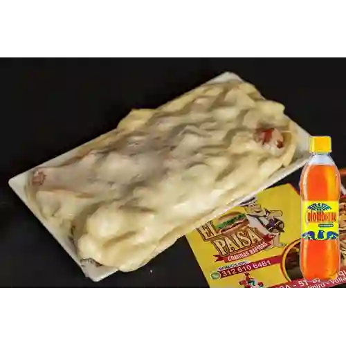 Combo Salchipapa Queso + Colombiana 400 ml